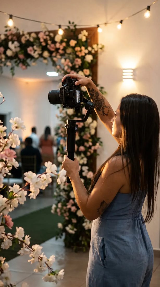 Gravação de cerimônia com gimbal